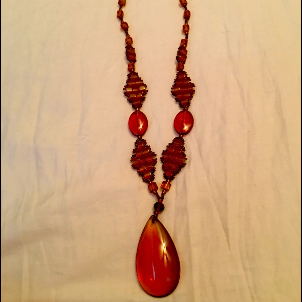 Amber colored necklace